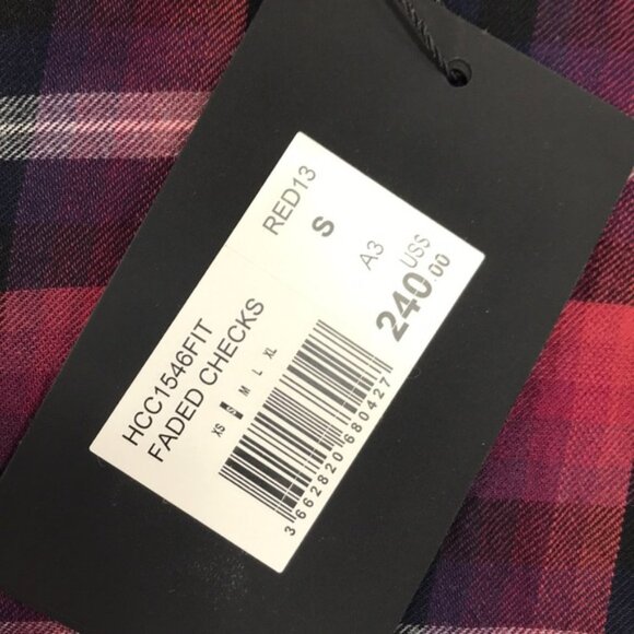 Men's The Kooples Contrast Piping Plaid Sport Shirt - Picture 5 of 6